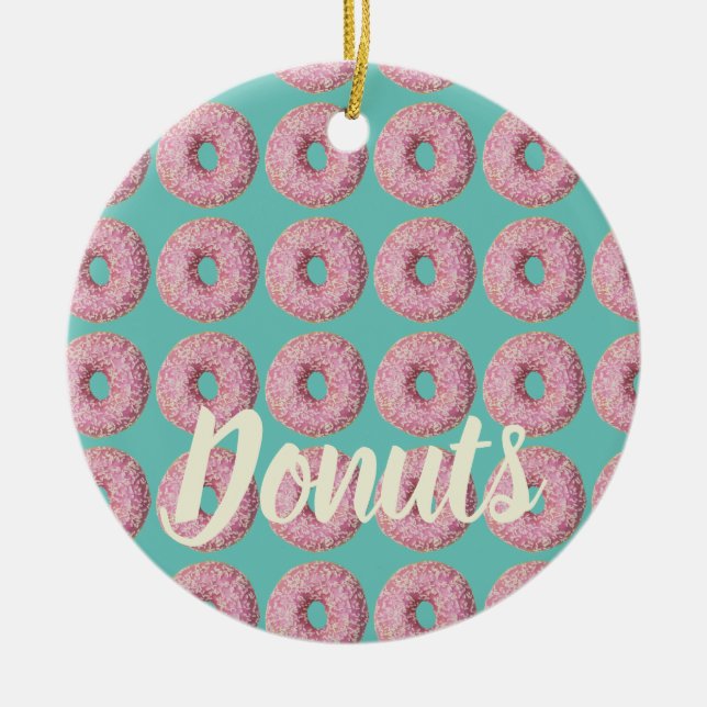 Donut Veganes Muster für Vegetarian Sweet Tooth Keramik Ornament (Vorne)