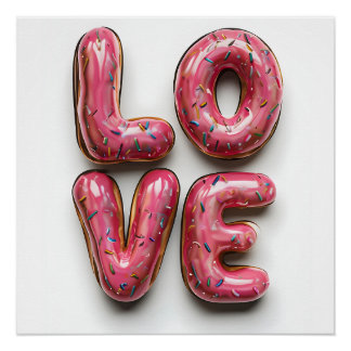 Donut Vergessen Sie die Liebe - Valentinstag Küche Poster