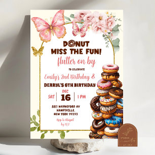 Donut verpassen den Spaß Joint Geburtstag Einladung