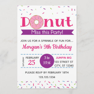 Donut verpasst dieses Party, Einladung