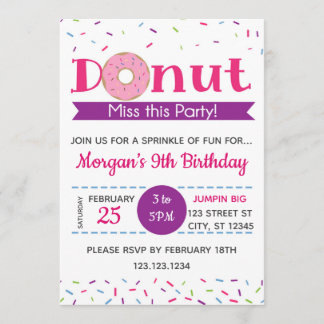Donut verpasst dieses Party, Einladung