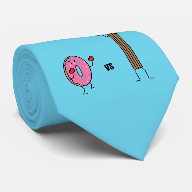 Donut versus Churro Nachtisch gebratenen Teig Zuck Krawatte (Gerollt)