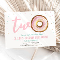 Donut Watercolor Two Sweet Girl zum zweiten Geburt