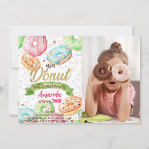 Donut Wollte zu Miss Doughnut Geburtstag Foto Einladung
