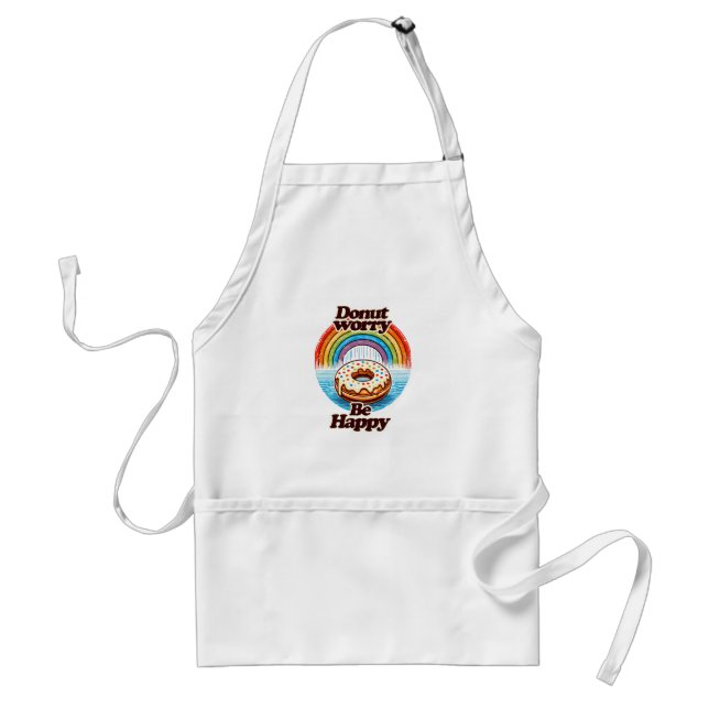 Donut Worry Be Happy Donut Liebhaber Funny Schürze (Vorne)