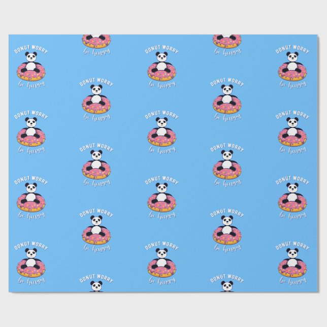 Donut Worry Be Happy II Geschenkpapier (Flach)