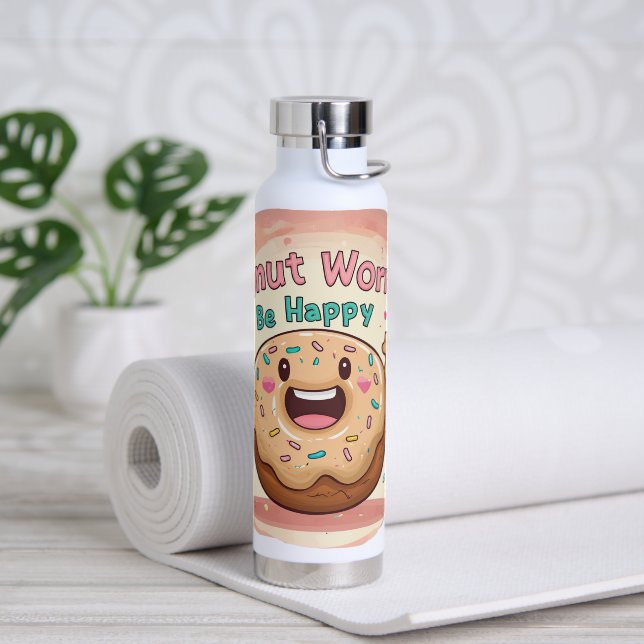 🍩 Donut Worry, Be Happy ☕ Trinkflasche (Yoga)