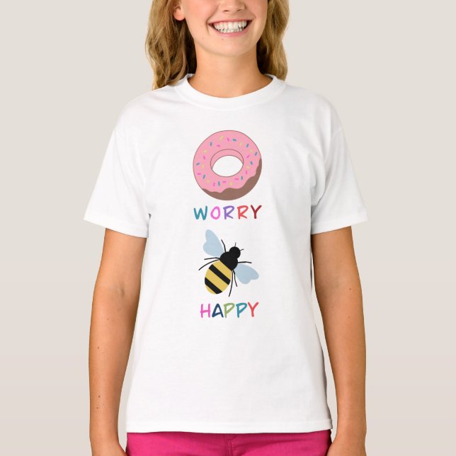 "DONUT WORRY WAR GLÜCKLICH" T-Shirt (Vorderseite)