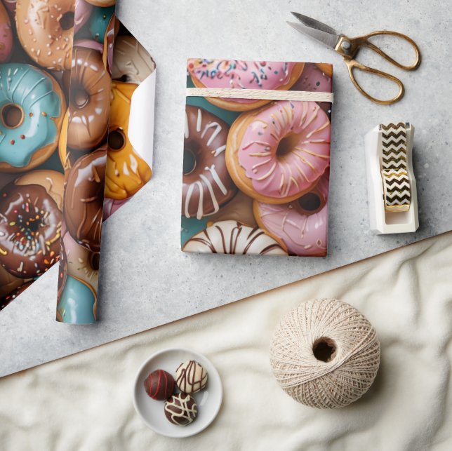 Donut Wrapping Paper Geschenkpapier (Kunsthandwerk)
