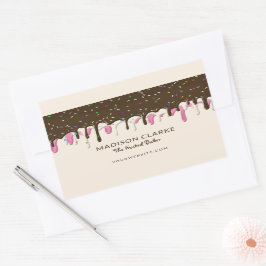 Donut Zuckerguss Sprinkles Bäckerei Rechteckiger Aufkleber