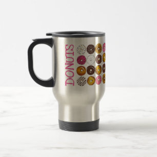 DONUTEN FÜR SIE FRÜHJAHRESFRÜHSTÜCKSBEIM FRÜHSTÜCK REISEBECHER