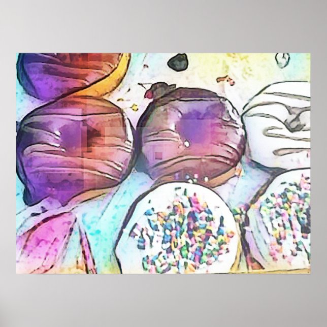 Donuts 12017 Abstrakte Kunst Poster (Vorne)