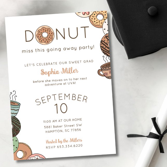Donuts-Abschluss-Abschiedsparty-Einladung Einladung (Von Creator hochgeladen)