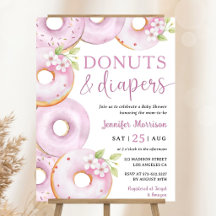 Donuts And Diapers Baby Shower Girl Pink Welcome