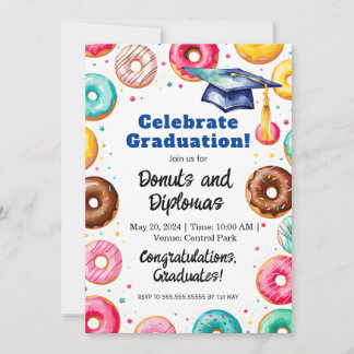 Donuts and Diplomas - Dekoration der Graduierungsp Einladung