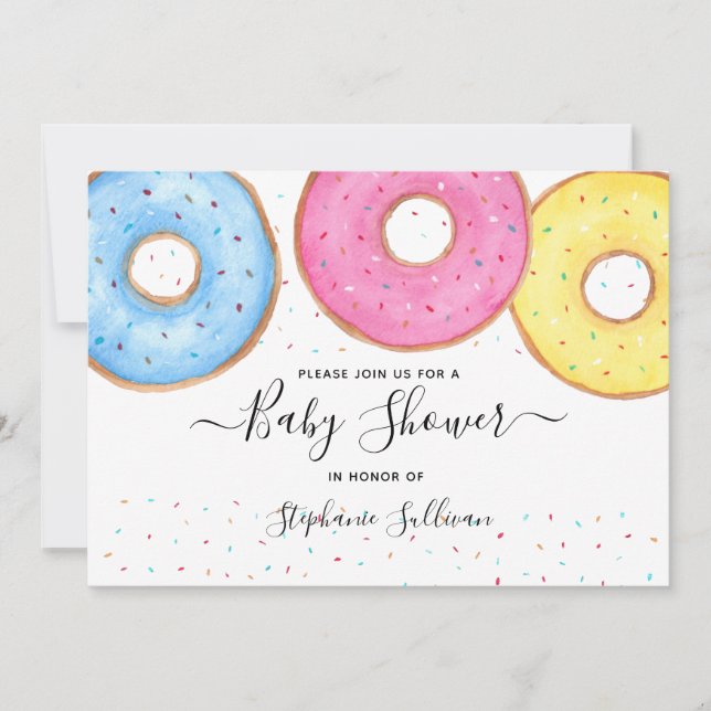 Donuts Baby Shower Einladung (Vorderseite)