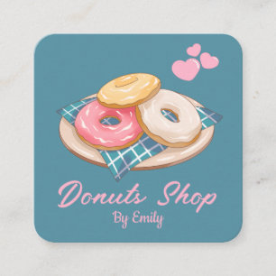 Donuts Bakery Square Business Card Quadratische Visitenkarte