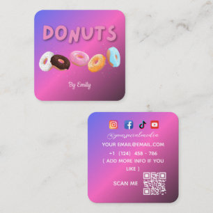 Donuts Bakery Square Business Card Quadratische Visitenkarte