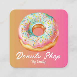 Donuts Bakery Square Business Card Quadratische Visitenkarte