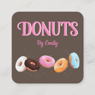 Donuts Bakery Square Business Card Quadratische Visitenkarte