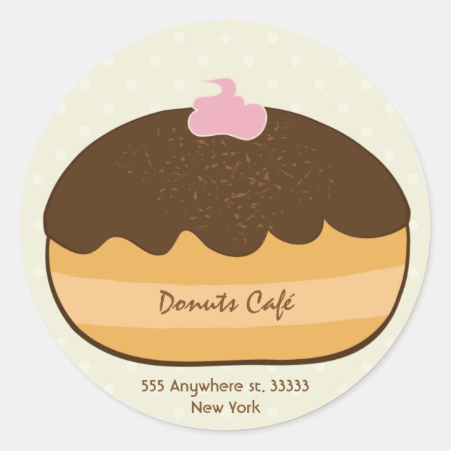 Donuts Cafe Sticker (Vorderseite)
