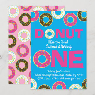Donuts Colorful 1. Geburtstagseinladungen Einladung