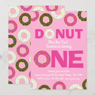 Donuts Colorful 1. Geburtstagseinladungen Einladung