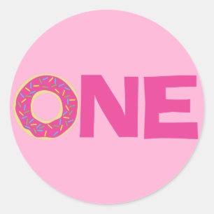 Donuts Colorful Doughnut1st Birthday Party Thema Runder Aufkleber