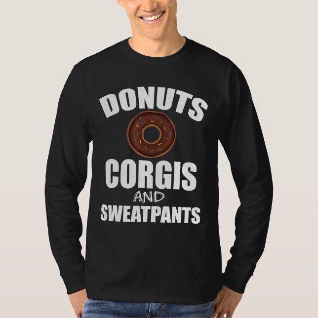 Donuts Corgis Sweatpants Dog T-Shirt (Vorderseite)