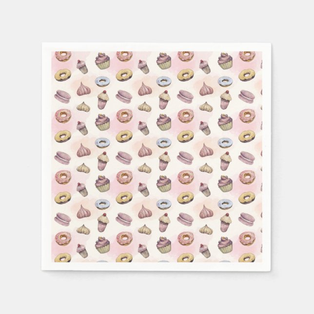 Donuts Cupcakes Niedliches Geschenk für Baker Gebu Serviette (Vorderseite)