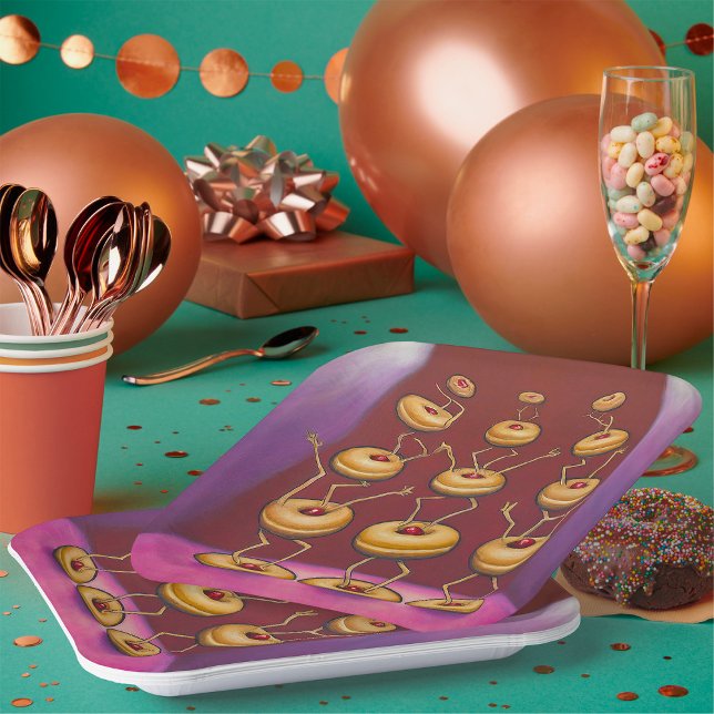 Donuts Dancing Whimsical Doughnut Zeichen Pappteller (Von Creator hochgeladen)
