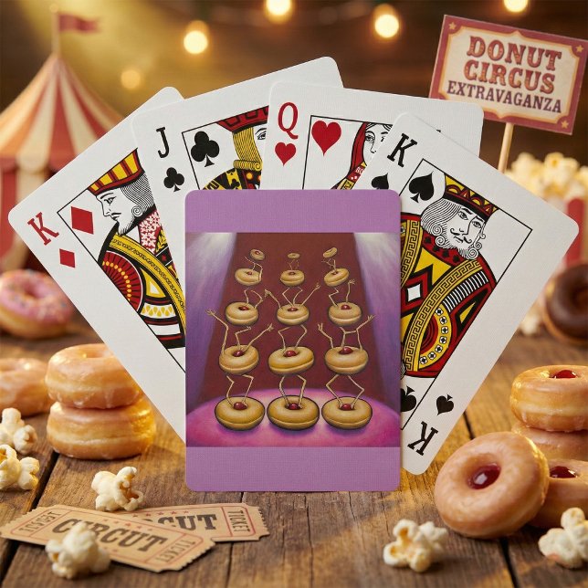 Donuts Dancing Whimsical Doughnut Zeichen Spielkarten (Von Creator hochgeladen)