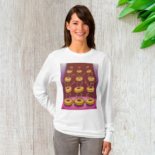 Donuts Darstellende Frauen Langschläfchen T-Shirt