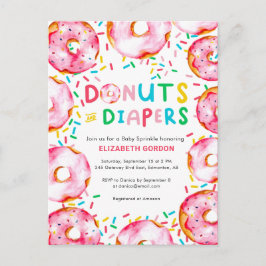 Donuts & Diapers Baby Sprinkle Niedlicher Spaß Postkarte