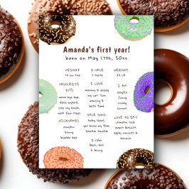 Donuts Erster Geburtstag Meilenstein Geburtstag Poster