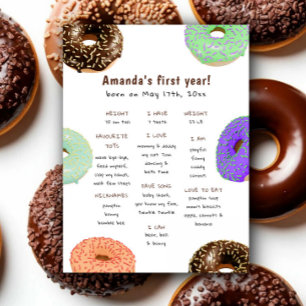Donuts Erster Geburtstag Meilenstein Geburtstag Poster