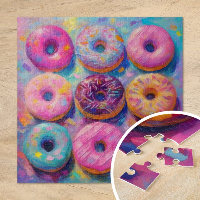 Donuts Farbenfrohe moderne Abstrakte Kunst Puzzle (Von Creator hochgeladen)