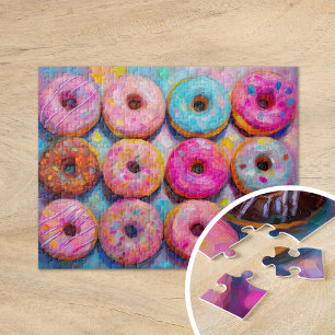 Donuts Farbenfrohe moderne Abstrakte Kunst Puzzle