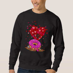 Donuts Fast Food Lover Herzform Donuts Valentin Sweatshirt