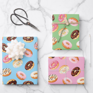 Donuts-Fliesen-Design  Geschenkpapier Set