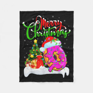 Donuts Food Lover Weihnachtsdekorationen Santa Don Fleecedecke