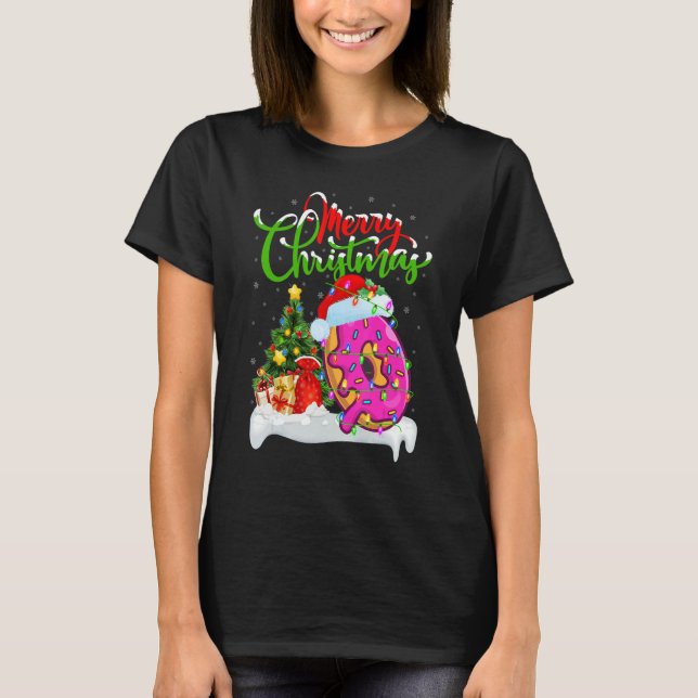 Donuts Food   Xmas Decorations Santa Donuts Christ T-Shirt (Vorderseite)