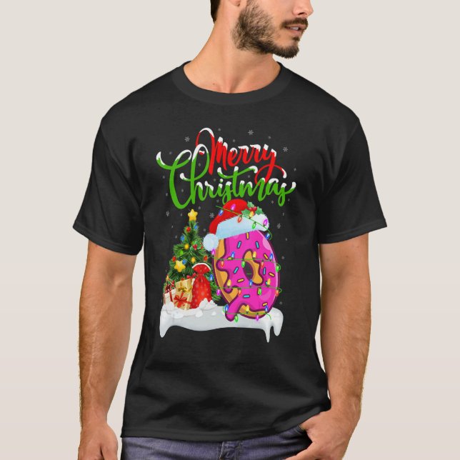 Donuts Food   Xmas Decorations Santa Donuts Christ T-Shirt (Vorderseite)