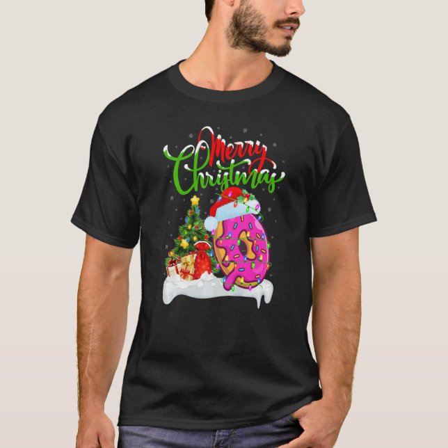 Donuts Food  Xmas Decorations Santa Donuts Christm T-Shirt (Vorderseite)