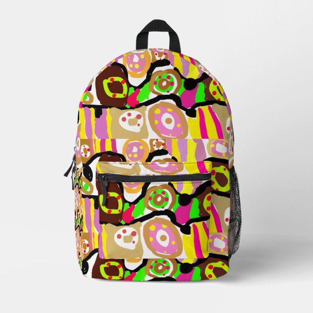 Donuts fun bedruckter rucksack (Vorderseite)