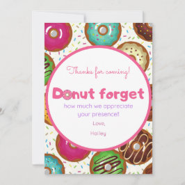 Donuts Geburtstagsparty Danke Karte
