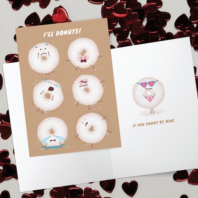 Donuts Go Nuts Valentine's Day Card Dankeskarte (Von Creator hochgeladen)
