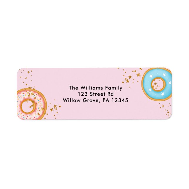 Donuts Gold Sprinkles Rosa Rücksendeadresse (Vorne)