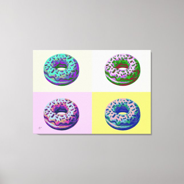 Donuts im Retro-Stil Pop-Art  Leinwanddruck (Vorderseite)