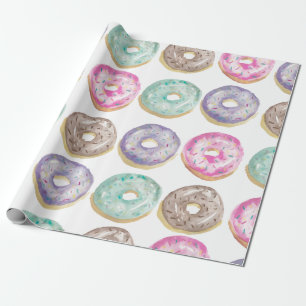 Donuts in Aquarellfarbe Geschenkpapier